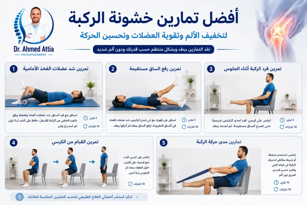 أفضل تمارين خشونة الركبة لتخفيف الألم وتقوية العضلات