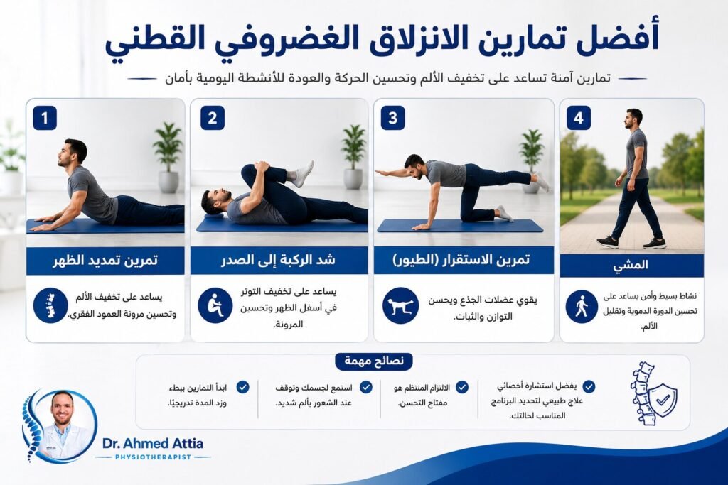 أفضل تمارين الانزلاق الغضروفي القطني