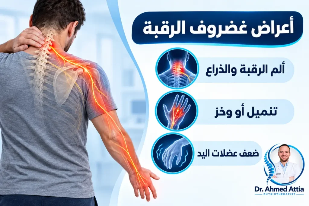 أعراض غضروف الرقبة وألم الذراع وتنميل اليد