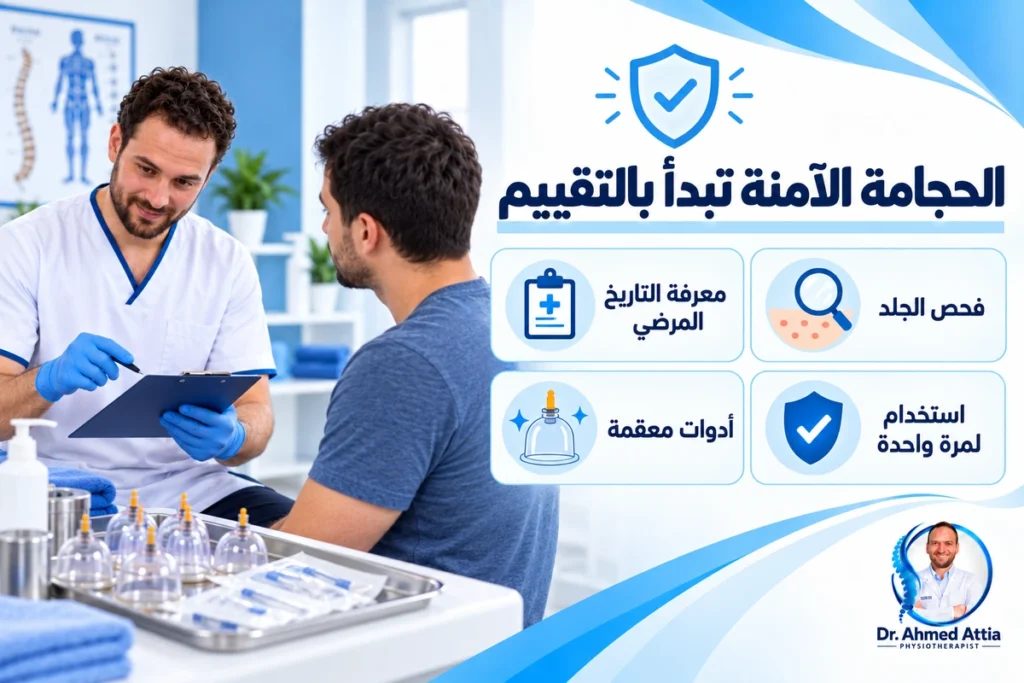 فوائد الحجامة العلاجية ومتى يُمنع إجراؤها؟ اشتراطات الحجامة الآمنة والتعقيم وفحص المريض