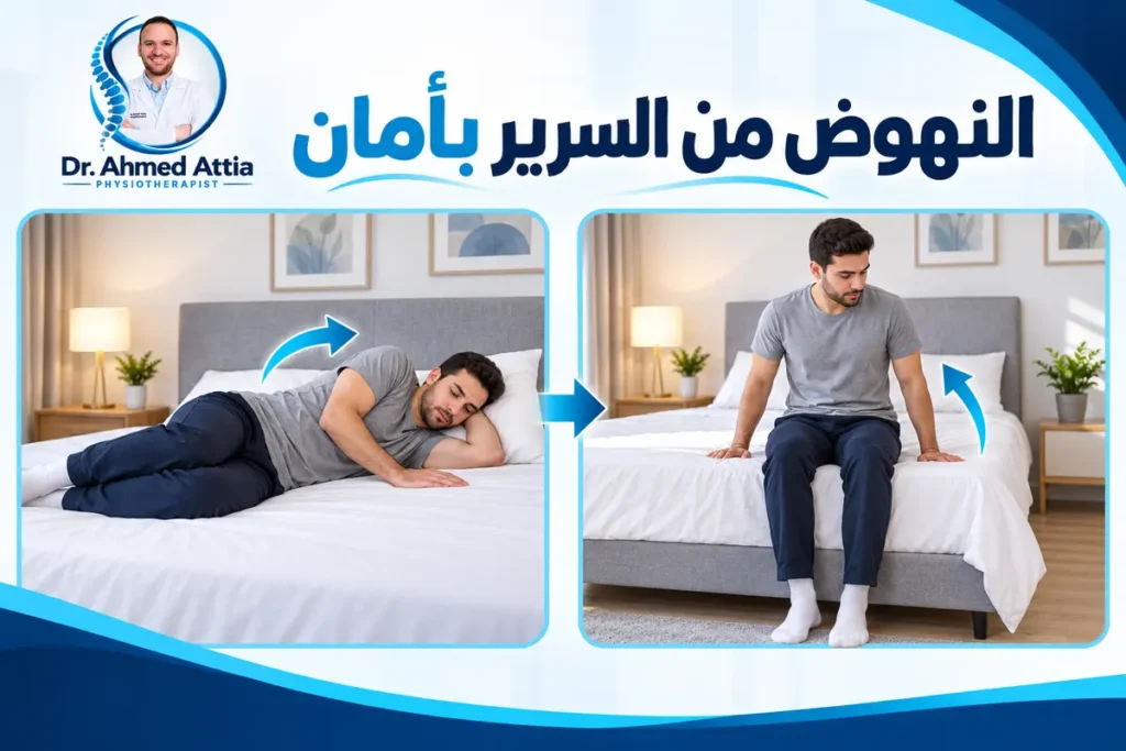طريقة النهوض من السرير بأمان لمرضى آلام الظهر