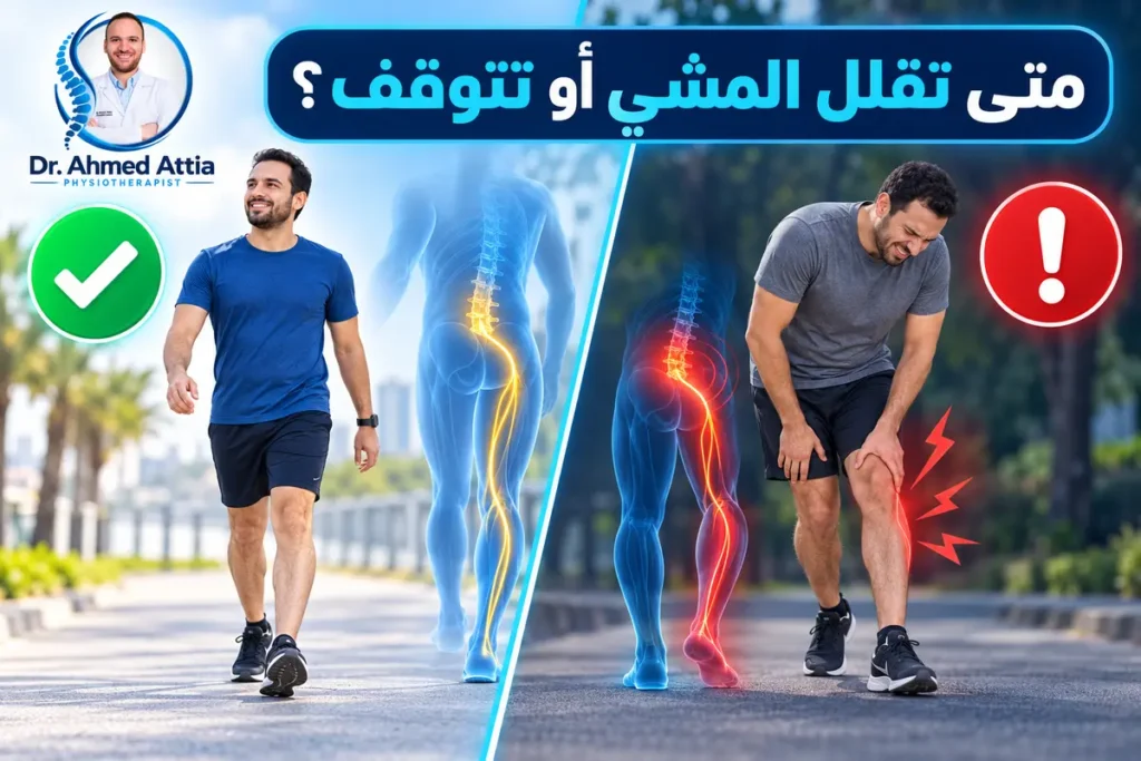 متى تقلل المشي أو تتوقف مع عرق النسا